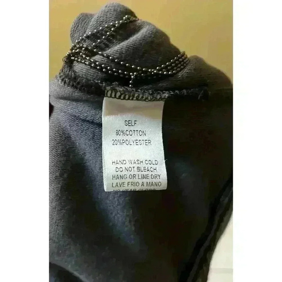 Women’s Easel LA Boho Fringe Sweater Gray Size Medium Oversized Distressed - Picture 10 of 10